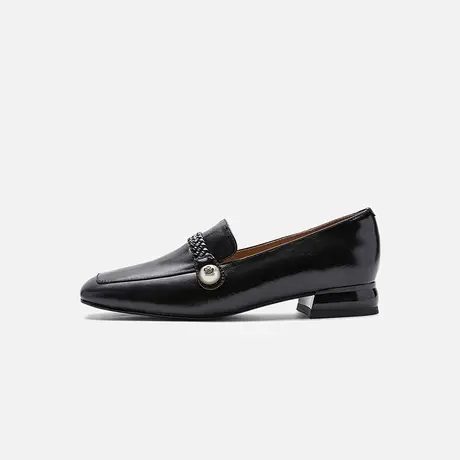 Nine West/玖熙2025秋季新款低跟乐福鞋女编织革带方头单鞋女优雅商品大图