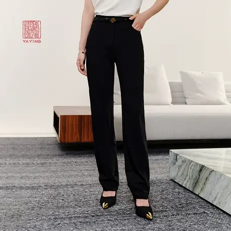 EP雅莹高端系列 美利奴羊毛小黑裤直筒裤 2023秋冬新款6414A图片