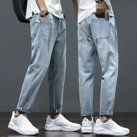 很仙的痞帅男裤子春季牛仔裤男士直筒宽松春秋款男生夏季休闲长裤商品大图