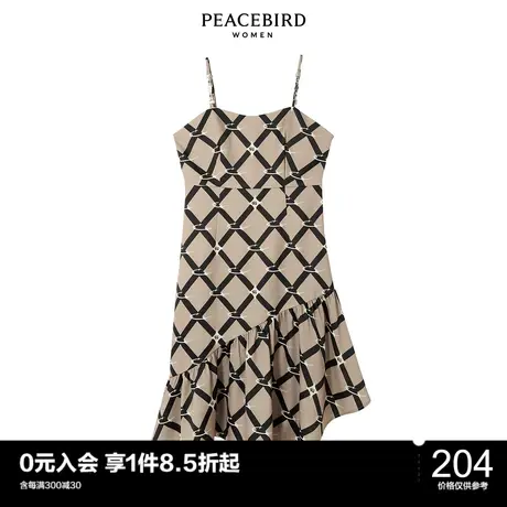 太平鸟气质流行春秋时尚年新款主题纹样吊带连衣裙A5FAC1B82图片