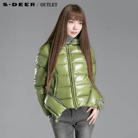 【上新】sdeer圣迪奥专柜正品女冬装箭形衣摆单层帽羽绒服2482453图片