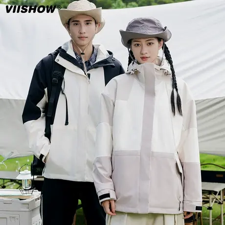 VIISHOW三合一外套男秋冬户外运动登山服情侣冲锋夹克保暖上衣商品大图