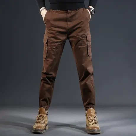 美式休闲工装裤男冬季加绒加厚宽松束脚潮牌2023新款男士裤子秋冬商品大图