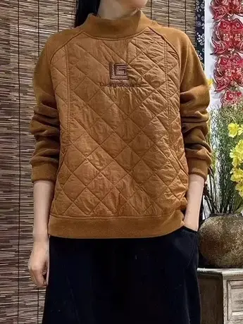 冬季时尚百搭洋气卫衣字母刺绣加厚保暖外穿打底衫遮肉显瘦上衣潮图片