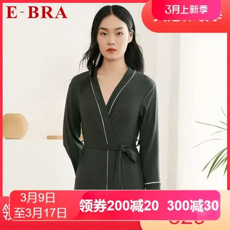 安莉芳outlets棉感睡衣E-BRA春夏秋季莫代尔舒适宽松女士睡袍晨袍图片