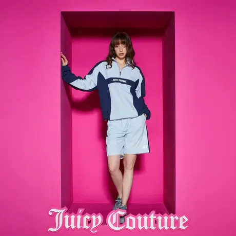 Juicy Couture橘滋新款撞色拼接印花半襟女运动外套商品大图