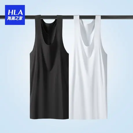 HLA/海澜之家男冰丝背心2件装抑菌透气舒爽舒适背心商品大图