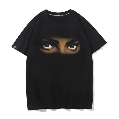 秀洛致敬Michael Jackson迈克尔杰克逊人像短袖复古男女高街T恤潮商品大图