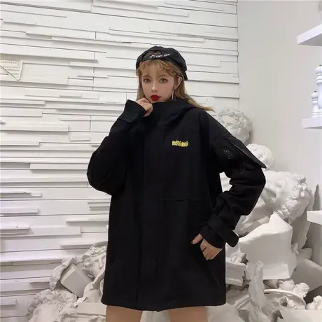 外套女2023年新款春装韩版潮流宽松百搭夹克早春秋原宿风工装商品大图