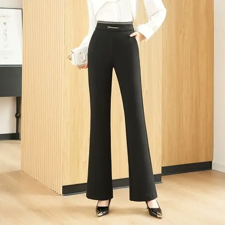 韩版轻熟风微喇裤女秋季高腰显瘦西装裤子2023新款垂感长裤职业裤图片