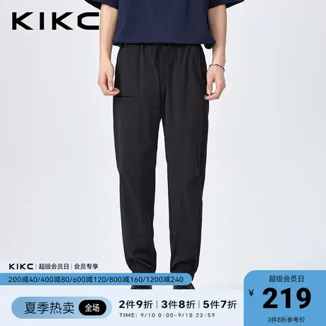 kikc工装裤男2023春夏新款商场同款口袋拉链束脚松紧腰休闲运动裤商品大图