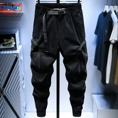 2021春季香港潮牌工装裤男宽松男士休闲长裤子男束脚百搭街头潮流商品大图