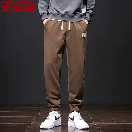 秋季新款男士休闲裤弹力修身直筒裤韩版潮流青年休闲哈伦裤工装商品大图