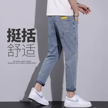 夏季薄款男士直筒九分休闲夏天男款潮流百搭宽松牛仔裤子2023新款商品大图