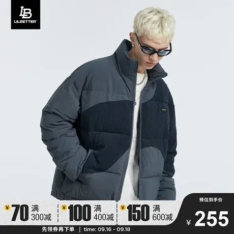 Lilbetter灯芯绒棉服男款2023冬季棉衣男装拼接外套宽松面包服潮商品大图