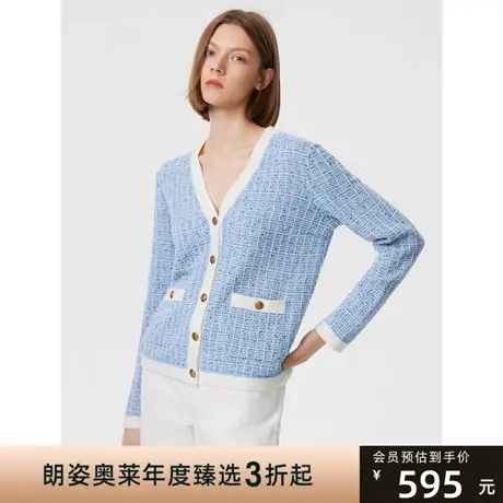 朗姿羊毛法式小香风高级感气质别致设计感2023春季新款毛针织衫女图片