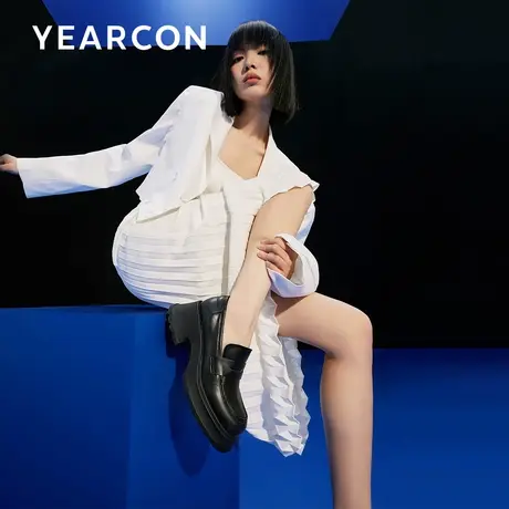 意尔康厚底jk乐福鞋女小皮鞋2024年春季小个子增高真皮单鞋学院风商品大图