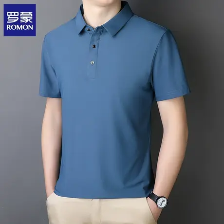 罗蒙男士短袖POLO衫2夏季无痕打底衫中青年T恤衫男图片
