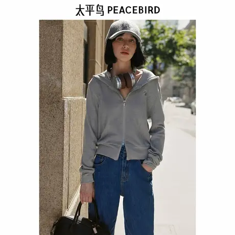 太平鸟女装冬季新款软糯针织连帽卫衣A1CRE4293图片