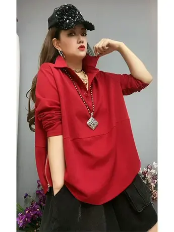 欧货2023年韩版卫衣女短款翻领外套拉链宽松百搭网红休闲时尚上衣图片