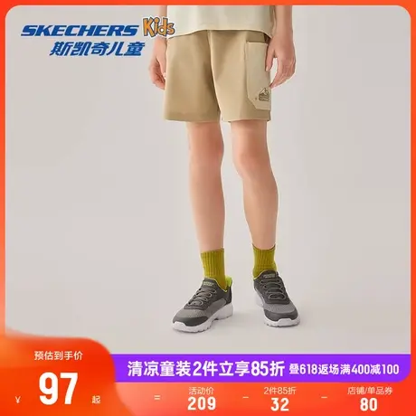 Skechers斯凯奇2025年夏季儿童宽松梭织短裤男童户外休闲图片