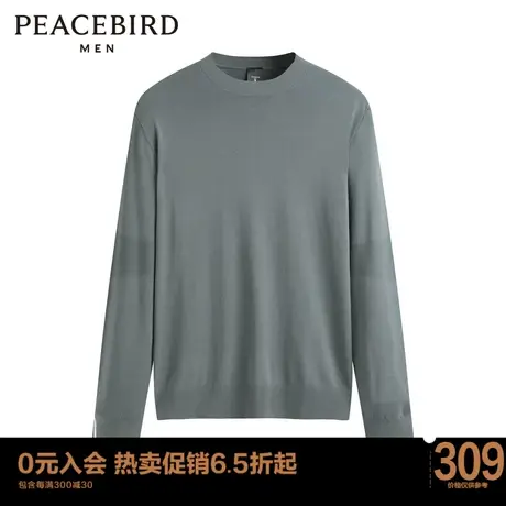 太平鸟男装 春新款圆领毛套衫修身保暖毛衣B1EBD1G07图片