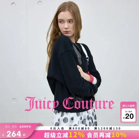Juicy Couture橘滋卫衣女2025年秋季新款黑色宽松印花休闲上衣商品大图
