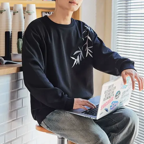 唐狮春秋季新款圆领卫衣情侣美式潮流街头青少年百搭宽松上衣TE商品大图