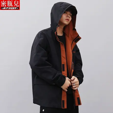 密瓶儿秋季新款风衣男宽松男士大码潮牌男装青少年胖子肥佬外套男图片