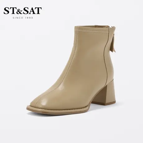 St&Sat/星期六时装靴女时尚百搭粗跟增高显瘦英伦风SS24116409商品大图