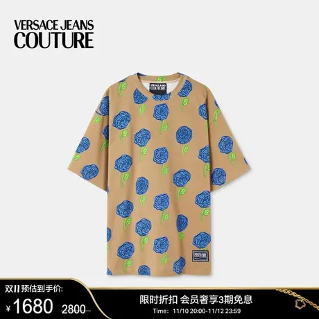 【限时优惠】VERSACE JEANS COUTURE 男士Roses T恤短袖上衣商品大图
