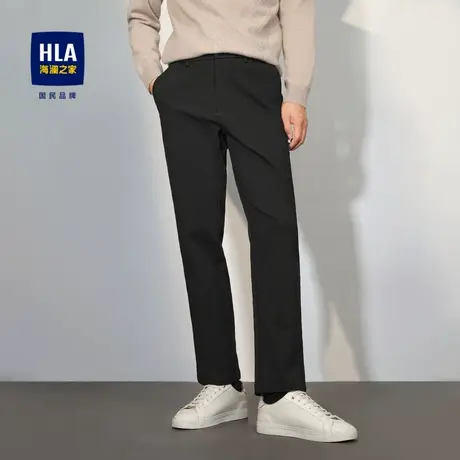 HLA/海澜之家轻商务休闲裤2023秋季新款时尚商务松紧腰纯色裤子男商品大图