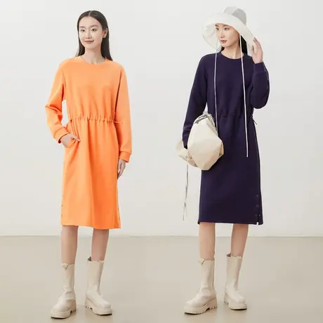 蒲PUKKA   轻奢运动风高端连衣裙2023年新爆款圆领直筒裙子中长款商品大图