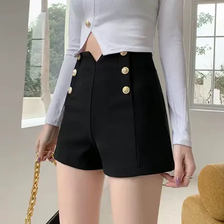 不规则短裤春夏裤裙女2024秋新款时尚显瘦高腰阔腿裤百搭韩版裤子商品大图