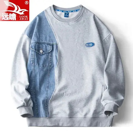 卫衣男春秋潮牌2022新款圆领无帽长袖秋装时尚百搭男士上衣秋季商品大图