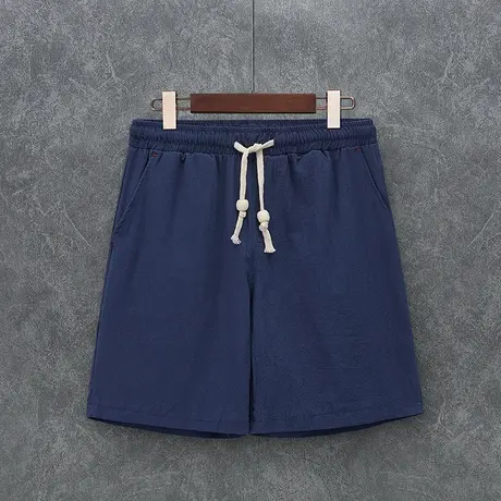 薄款休闲沙滩五分裤宽松直筒夏季短裤青年复古汉服休闲裤薄款半裤商品大图