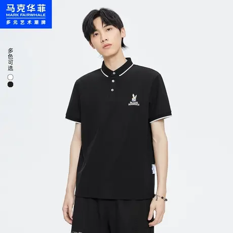 商场同款马克华菲比得兔刺绣短袖POLO衫男23夏新款提花联名上衣商品大图