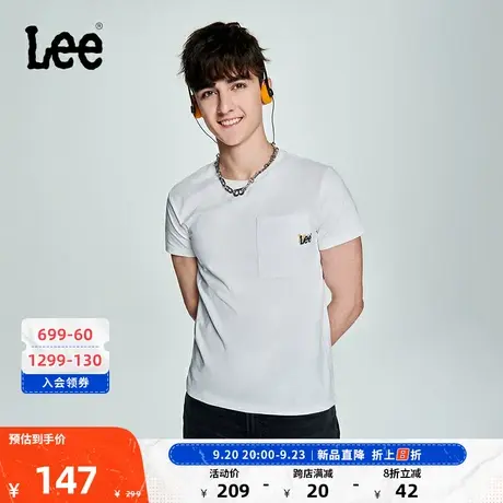 Lee商场同款23新品修身版口袋圆领多色男短袖T恤LMT0045313RX商品大图