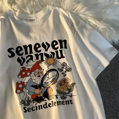 半袖t恤女2023年新款宽松韩版学生简约休闲短袖体恤洋气上衣潮ins商品大图