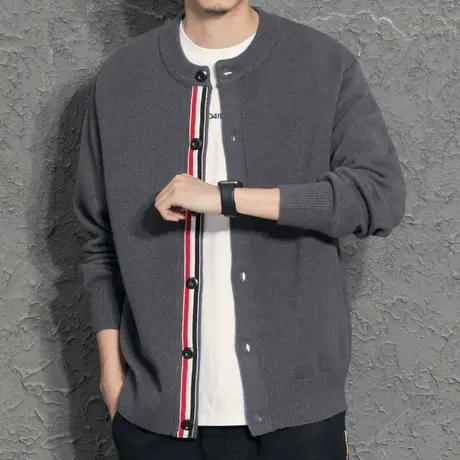 设计感针织衫开衫男2021春秋季新款韩版休闲毛衣通勤百搭外穿外套图片