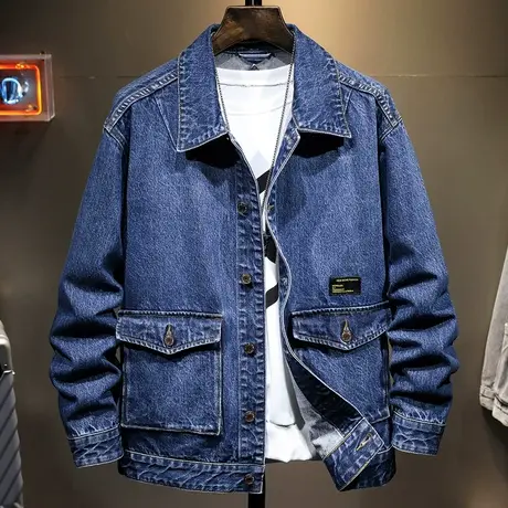 春夏款日系外套男士夏装韩版潮流牛仔上衣服休闲夹克男装褂子潮牌图片