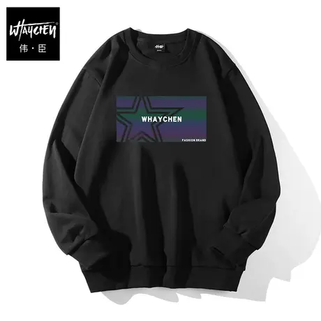 伟臣大码男装加肥加大男卫衣胖子春秋男士秋季圆领宽松图案潮流商品大图