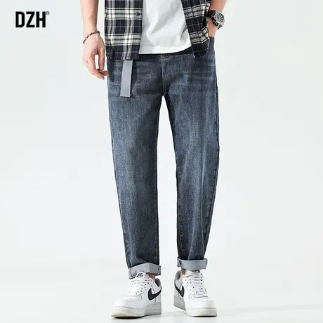 男士深蓝色薄款牛仔裤男宽松直筒2023年新款大码哈伦裤vibe风裤子商品大图