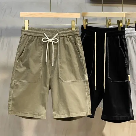 夏季薄款工装短裤男士休闲裤宽松五分裤男夏直筒中裤潮流日系马裤商品大图