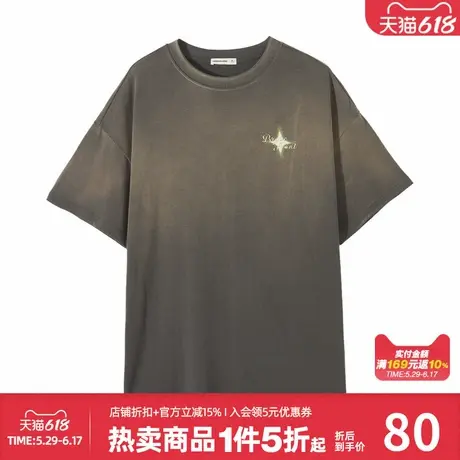 美特斯邦威T恤女夏季新款宽松时尚百搭星星图案针织短袖上衣图片