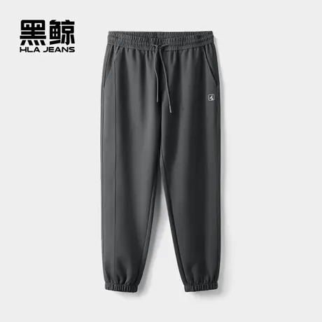 海澜之家旗下黑鲸腰间抽绳休闲裤男2025年春季舒适卫裤男束脚裤商品大图