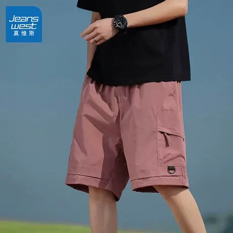 GL真维斯工装短裤男夏季2025新款运动休闲五分裤百搭潮流宽松中裤图片