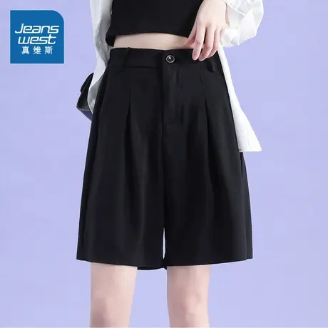 YD真维斯女装时尚百搭裤子2025夏季新款宽松直筒女装休闲短裤潮商品大图