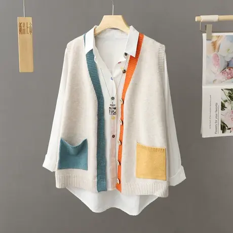 针织马夹开衫女春秋冬新款2023上衣马甲毛线背心坎肩无袖毛衣外套图片