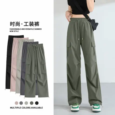 班尼路S&K系列宽松工装直筒裤女2025秋季新款休闲运动显瘦阔腿裤Q商品大图